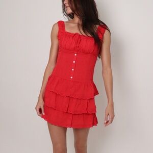 Red Balconette Dress